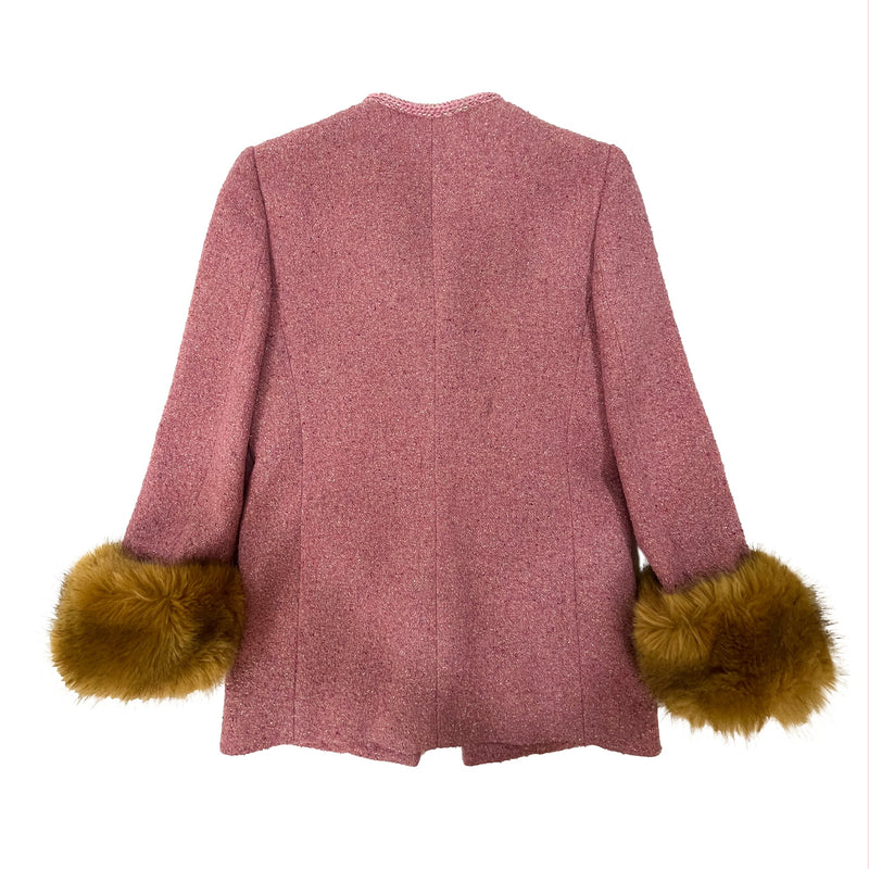 Saint Laurent Faux Fur Detail Fitted Jacket | Designer code: 671538Y7D23 | Luxury Fashion Eshop | Miamaia.com