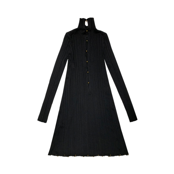 Bottega Veneta Black Ribbed Dress | Designer code: 716861V2I60 | Luxury Fashion Eshop | Mia-Maia.com