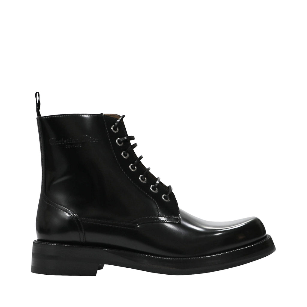 DIOR MEN Patent Leather Combat Boots - Black Boots, Shoes