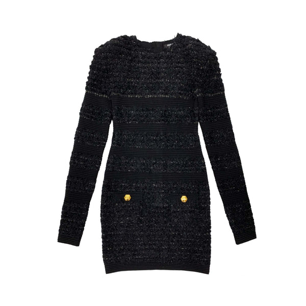 Balmain Tweed Mini Dress | Designer code: YF0R8012KC82 | Luxury Fashion Eshop | Mia-Maia.com